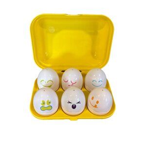 1993 Vintage Tomy Hide N Squeak Eggs Shape Color Sorting Carton Learning Toy